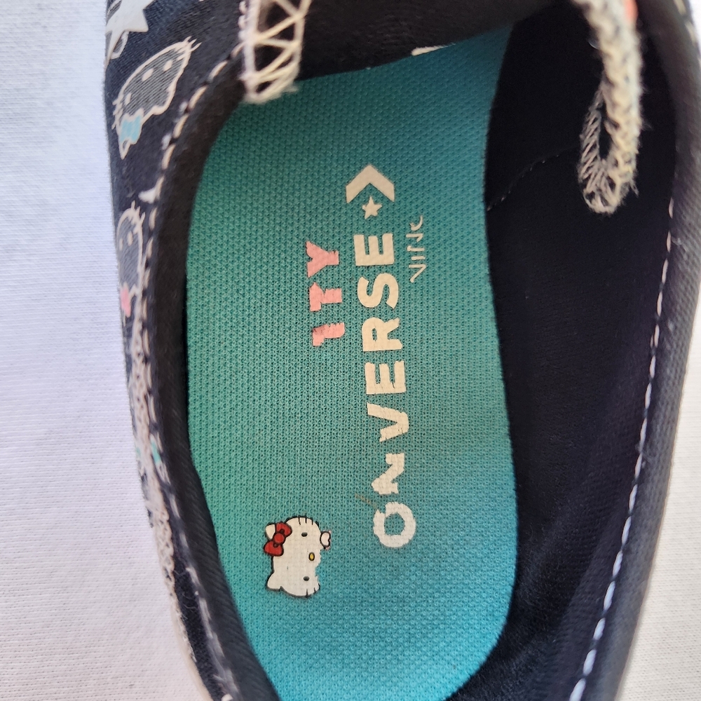 Converse Hello Kitty Print Collab Chuck Taylor Low Sneakers Black Cute Cat 7 - Picture 16 of 16